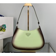 Prada Cleo brushed leather shoulder Bag 1BC499 Ombre Green 2022