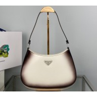 Prada Cleo brushed leather shoulder Bag 1BC499 Ombre White 2022
