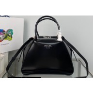 Prada Supernova Small leather handbag 1BA366 brushed Black 2022