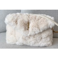 Saint Laurent puffer small chain bag in Wool 577476 White