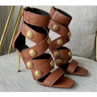 Balmain Heel 10.5cm Coin Sandals in leather 03 2022
