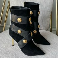 Balmain Heel 10.5cm Coin Boots in leather 01 2022