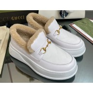Gucci Heel 3cm Shearling Lining Loafers with Horsebit 02 2022