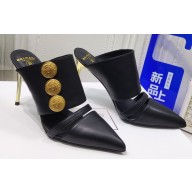Balmain Heel 9.5cm Coin Mules Sandals 01 2022