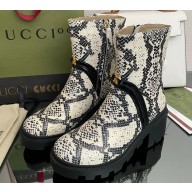 Gucci Heel 6.5cm ankle boots with Double G Python Pattern 2022