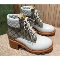 Gucci Heel 6cm Platform 2cm GG ankle boots ‎659691 White 2022
