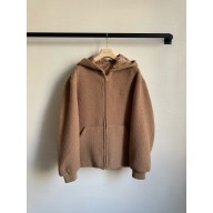 MIU MIU BROWN Pile hoodie jacket ML1140 2024