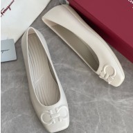 Ferragamo Gancini ballet flats White 2022