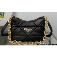 Prada System nappa leather patchwork shoulder bag 1BC157 Black
