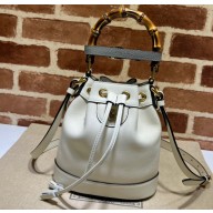 Gucci Diana mini bucket bag with Bamboo handle 724667 White