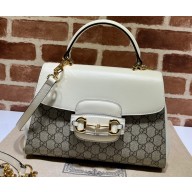 Gucci Horsebit 1955 medium bag ‎702049 GG canvas White