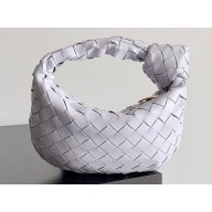 Bottega Veneta intrecciato leather mini jodie top handle bag white