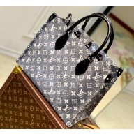 Louis Vuitton Denim textile jacquard OnTheGo MM Tote Bag M46448