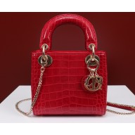 Lady Dior Mini Bag in Croco Pattern M0505 04 2022