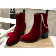 Christian Louboutin Heel 7cm Boots Burgundy CL08 2022