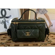 Chanel Lambskin Vanity with Chain Bag AP3017 Green 2022
