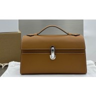 Savette Symmetry Pochette leather tote Bag 1852 Brown