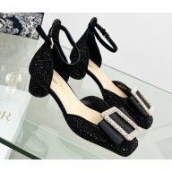 Dior Idylle Ballet Pumps in White Resin Pearls and Black Cotton Embroidered with Strass 2023