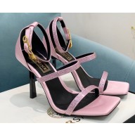 Fendi x Versace Heel 10.5cm Fendace embellished Sandals Satin Pink 2022
