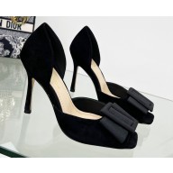 Dior Idylle Heeled Sandals in Grosgrain and Suede Black 2023