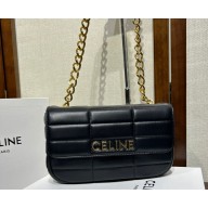 Celine Chain Shoulder Bag Matelasse Monochrome Celine In Quilted Goatskin Black/Gold 2023