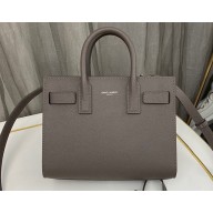 Saint Laurent Sac De Jour Nano Bag in grained leather 392035 Gray
