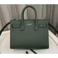 Saint Laurent Sac De Jour Nano Bag in grained leather 392035 Green
