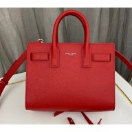 Saint Laurent Sac De Jour Nano Bag in grained leather 392035 Red