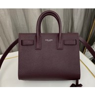 Saint Laurent Sac De Jour Nano Bag in grained leather 392035 Burgundy