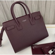 Saint Laurent Sac De Jour Baby Bag in grained leather 421863 Burgundy