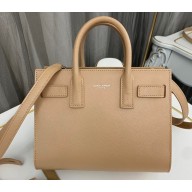 Saint Laurent Sac De Jour Nano Bag in grain de poudre embossed leather 392035 Apricot