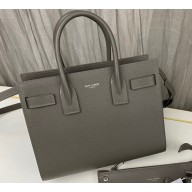 Saint Laurent Sac De Jour Baby Bag in grain de poudre embossed leather 421863 Gray