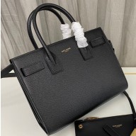 Saint Laurent Sac De Jour Baby Bag in grain de poudre embossed leather 421863 Black/Gold