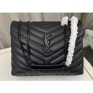 Saint Laurent loulou medium chain bag in quilted "y" leather 459749/574946 So Black