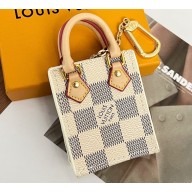 Louis Vuitton Damier Azur Canvas Petit Sac Plat bag Charm