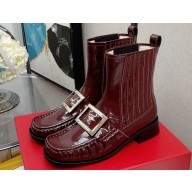 Roger Vivier Heel 3.5cm Preppy Viv' Metal Buckle Chelsea Booties Burgundy 2022