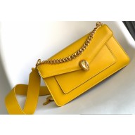 Bvlgari Serpenti East-West Maxi Chain Shoulder Bag 28cm with Detachable Shoulder Strap Yellow