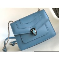 Bvlgari Serpenti Forever Crossbody Bag 20cm in Calf leather Blue