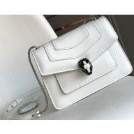 Bvlgari Serpenti Forever Crossbody Bag 20cm in Calf leather White