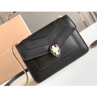 Bvlgari Serpenti Forever Crossbody Bag 19cm in Calf leather Black