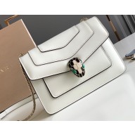 Bvlgari Serpenti Forever Crossbody Bag 19cm in Calf leather White