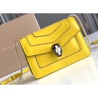 Bvlgari Serpenti Forever Crossbody Bag 19cm in Calf leather Yellow