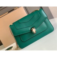 Bvlgari Serpenti Forever Shoulder Bag 25cm in Calf leather Green
