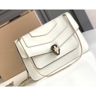 Bvlgari Serpenti Forever Shoulder Bag 25cm in Calf leather White