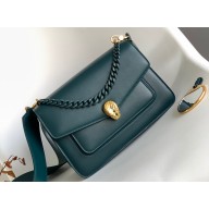 Bvlgari Serpenti Forever Crossbody Bag 25cm with Detachable Shoulder Strap Green