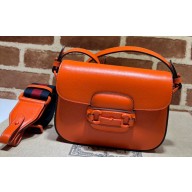 Gucci Horsebit 1955 small shoulder bag brass hardware 726226 Orange
