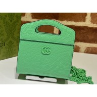 Gucci GG Marmont top handle card case wallet 701074 Light Green