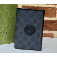 Gucci GG passport case with Interlocking G 724562 GG Canvas Black