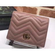 Gucci GG Marmont card case wallet 466492 Nude Pink