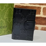 Gucci GG passport case with Interlocking G 724562 GG embossed Black